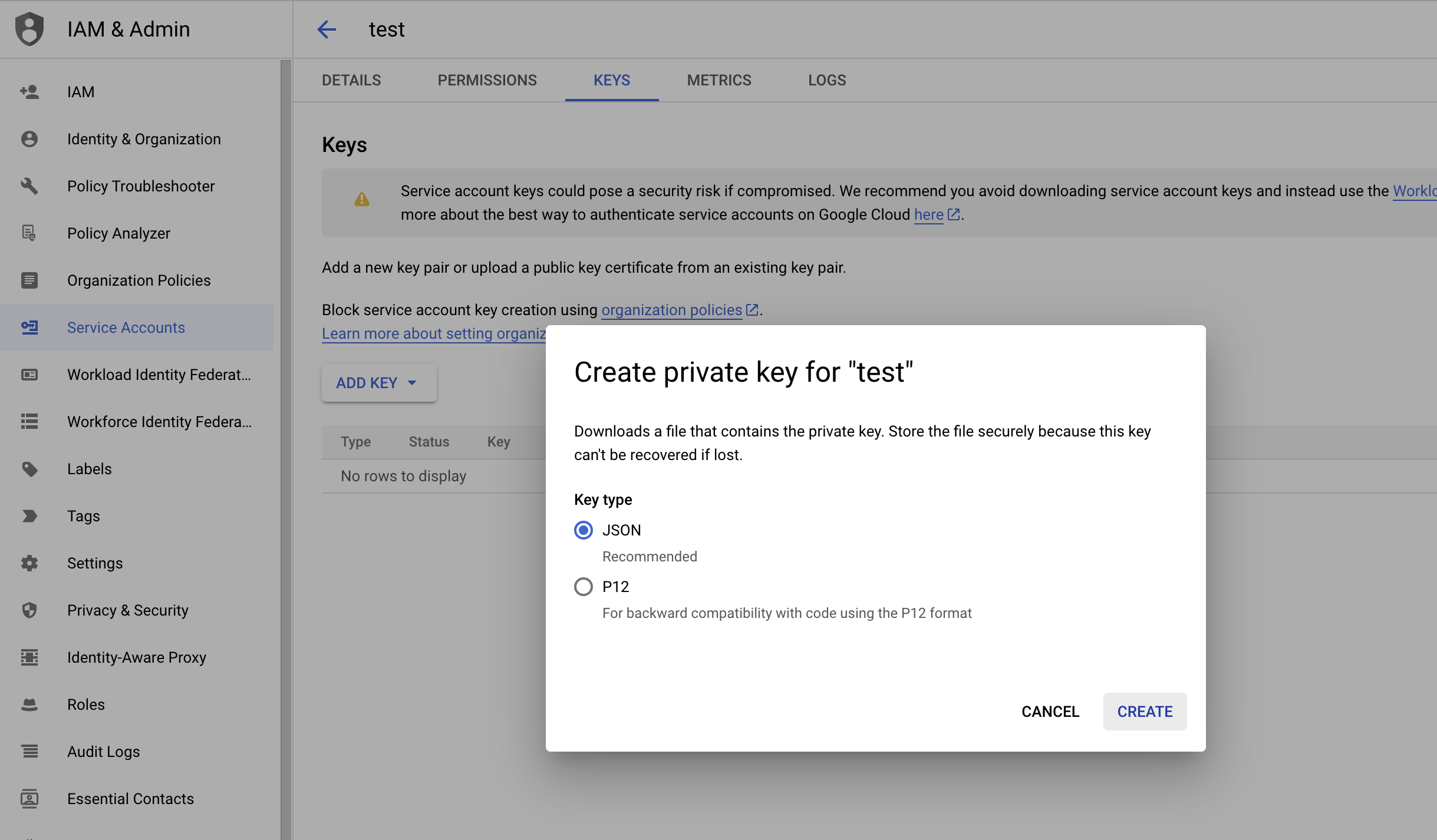 Generating credentials